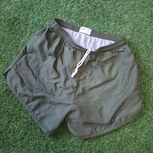 Soffe Men's Olive Green Athletic Running Shorts with White Drawstring Size Large